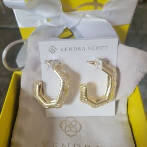 Kendra Scott Gold Textured Hoop Earrings
